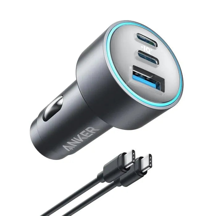 Anker 535 PowerDrive 67 W Dual-Port Car Charger – Silver | Fast USB-C & USB-A UAECable Chargers & AdaptersCharge up to three devices in your car with the Anker 535 PowerDrive 67 W Car Charger in elegant silver. Featuring two USB‑C ports (30 W + 15 W PD) a
